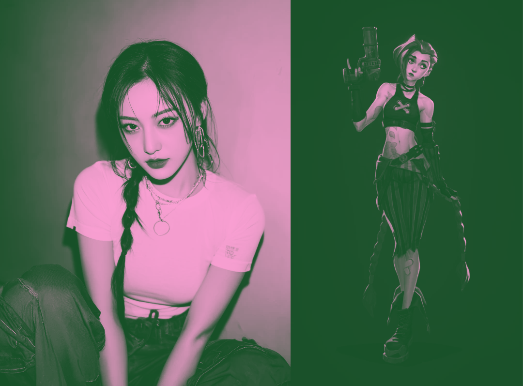 Brave Pink Hero Green girl