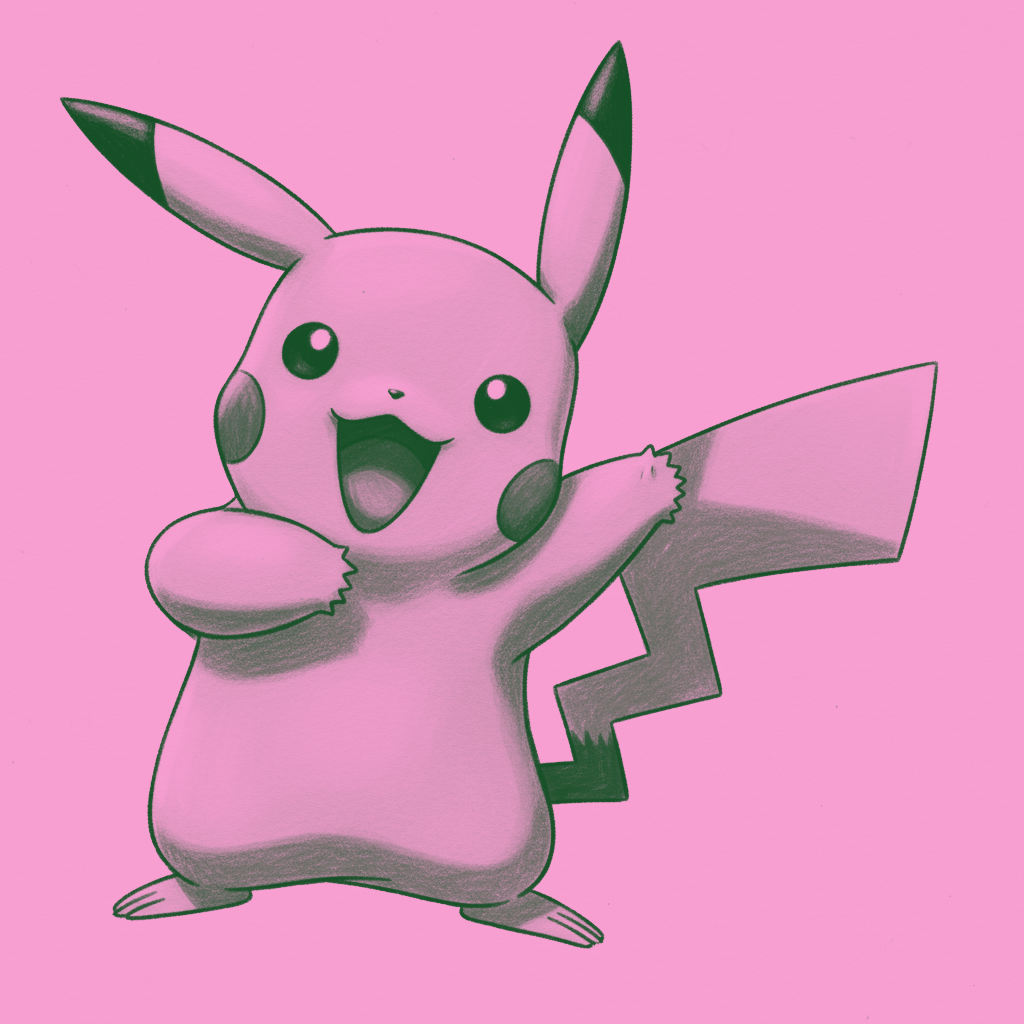 Brave Pink Hero Green Pikachu